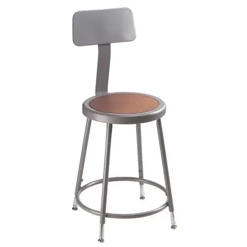 19 -27" Height Adjustable Heavy Duty Steel Stool With Backrest, Grey - pack of 30 19 -27" Height Adjustable Heavy Duty Steel Stool With Backrest, Grey - pack of 30