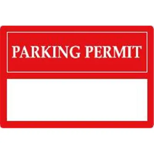 Parking Permit Bumper Stickers, Red, 3 X - pack of 100 Parking Permit Bumper Stickers, Red, 3 X - pack of 100