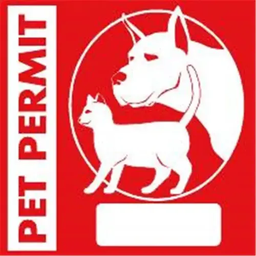 Pet Permit Inside Sticker, Red Square, 3 X 3 - pack of 100 Pet Permit Inside Sticker, Red Square, 3 X 3 - pack of 100