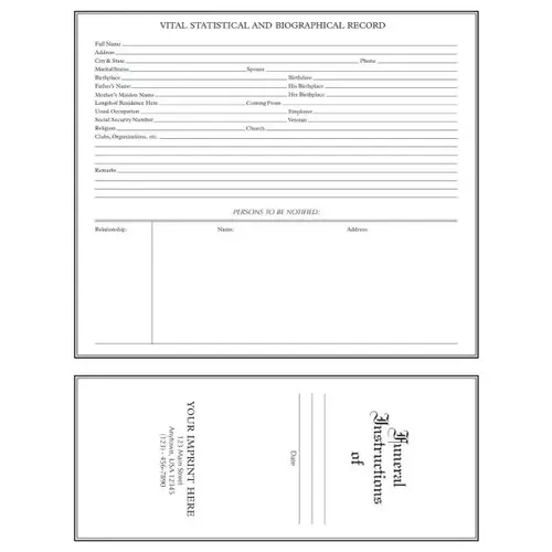 Pre-Need Forms - pack of 100 Pre-Need Forms - pack of 100