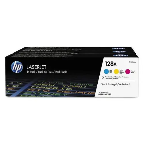 128a Cyan/Magenta/Yellow Original Laserjet Toner Cartridges - pack of 3 128a Cyan/Magenta/Yellow Original Laserjet Toner Cartridges - pack of 3