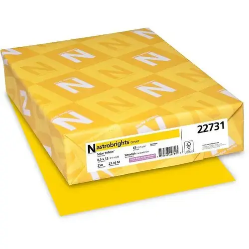 Color Cardstock 8.5"X11" 65 Lb Weight Solar Yellow - pack of 250 Color Cardstock 8.5"X11" 65 Lb Weight Solar Yellow - pack of 250