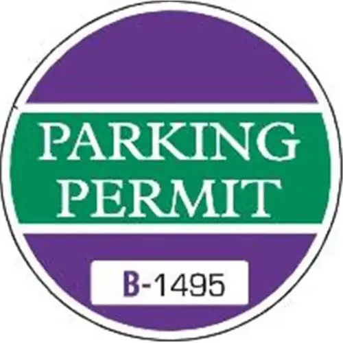 Parking Permit Static Cling, Purple/green, 3 Diameter - pack of 100 Parking Permit Static Cling, Purple/green, 3 Diameter - pack of 100