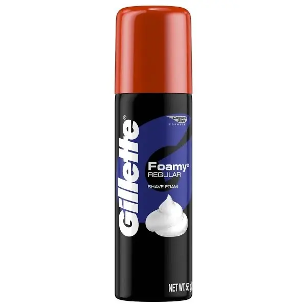 GILLETTE 2 Oz. Regular Foamy Shaving Cream - pack of 48 4740014501
