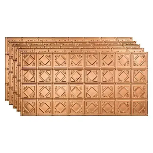 2 ftX4 ft Traditional #4 Glue Up Ceiling Panel, Polished Copper - pack of 5 2 ftX4 ft Traditional #4 Glue Up Ceiling Panel, Polished Copper - pack of 5