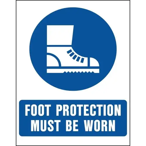 "Foot Protection" Sign, Plastic, 16 X 20" - pack of 5 "Foot Protection" Sign, Plastic, 16 X 20" - pack of 5