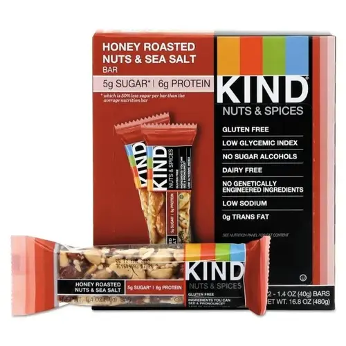 1.4 Oz Honey Roasted Sea Salt Nuts And Spices Bar - pack of 12 1.4 Oz Honey Roasted Sea Salt Nuts And Spices Bar - pack of 12
