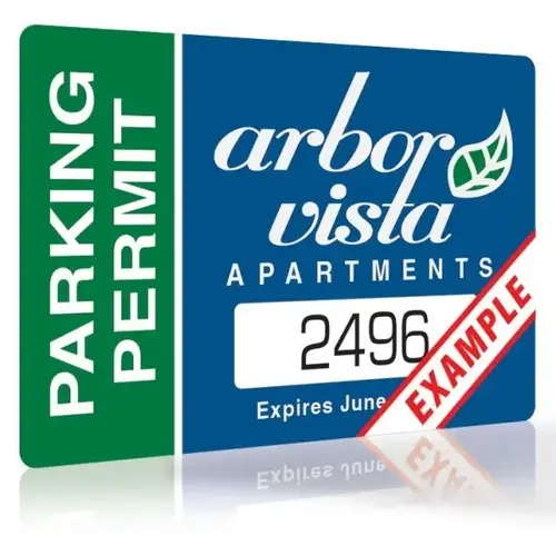 Custom 2-Color Parking Permit With Static Cling, 3"X2" - pack of 100 Custom 2-Color Parking Permit With Static Cling, 3"X2" - pack of 100