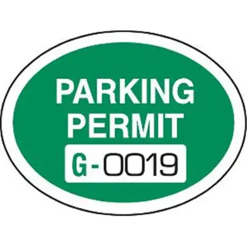 Parking Permit Window Stickers, Green, 2 X 1-1/2 - pack of 100 Parking Permit Window Stickers, Green, 2 X 1-1/2 - pack of 100