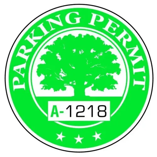 Parking Permit Static Cling Sticker, Green Tree, 2-1/4 Diameter - pack of 100 Parking Permit Static Cling Sticker, Green Tree, 2-1/4 Diameter - pack of 100