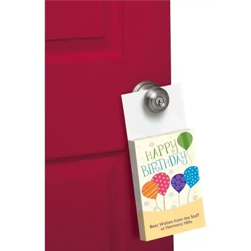 Happy Birthday Artful Balloon Door Hanger - pack of 50 Happy Birthday Artful Balloon Door Hanger - pack of 50