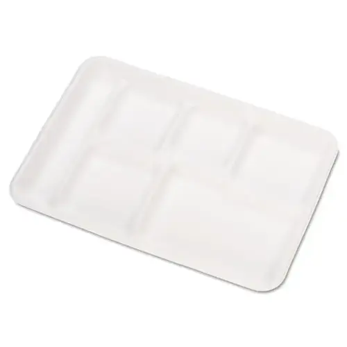 White Heavy-Weight Molded Fiber Cafeteria Tray - pack of 500 White Heavy-Weight Molded Fiber Cafeteria Tray - pack of 500