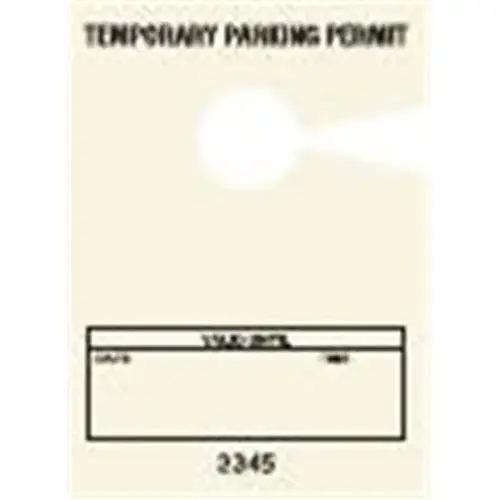 Temporary Parking Tags, Ivory, 2-3/4 X 3-3/4 - pack of 100 Temporary Parking Tags, Ivory, 2-3/4 X 3-3/4 - pack of 100