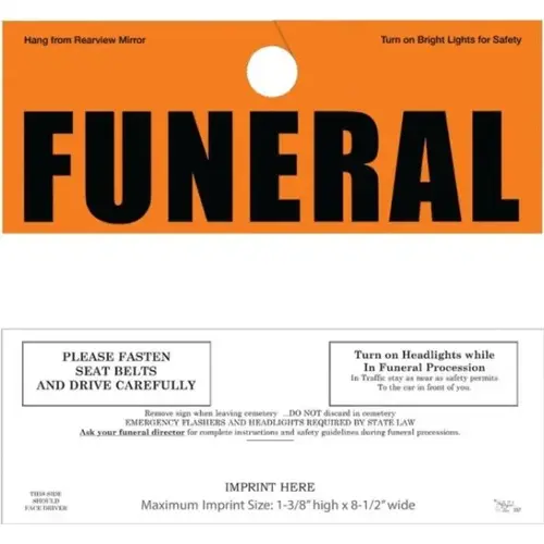 Funeral Dashboard Placard, Non-Imprinted, Fluorescent Yellow - pack of 500 Funeral Dashboard Placard, Non-Imprinted, Fluorescent Yellow - pack of 500