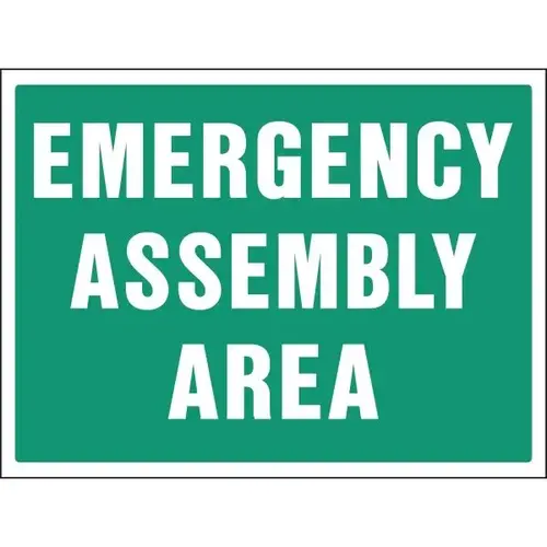 "Emergency Assembly Area" Sign, Polystyrene, 24 X 18" - pack of 5 "Emergency Assembly Area" Sign, Polystyrene, 24 X 18" - pack of 5
