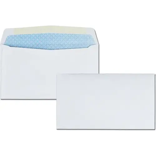 #6 3/4 Security Envelope Gummed Closure White - pack of 500 #6 3/4 Security Envelope Gummed Closure White - pack of 500