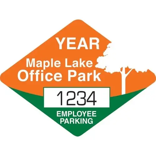 Custom Parking Permit Static Cling Sticker, Diamond, 3 X 2-1/4 - pack of 100 Custom Parking Permit Static Cling Sticker, Diamond, 3 X 2-1/4 - pack of 100
