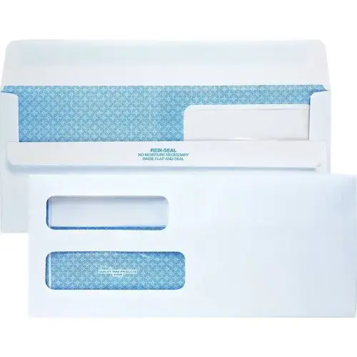 #10 Sec Envelope Dbl Left Wndow Gummed Closure White - pack of 500 #10 Sec Envelope Dbl Left Wndow Gummed Closure White - pack of 500