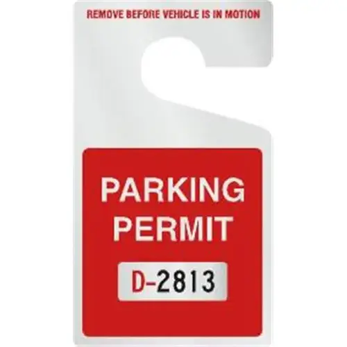 Plastic Parking Permit Tags, Reflective, Red Square, Large - pack of 100 Plastic Parking Permit Tags, Reflective, Red Square, Large - pack of 100