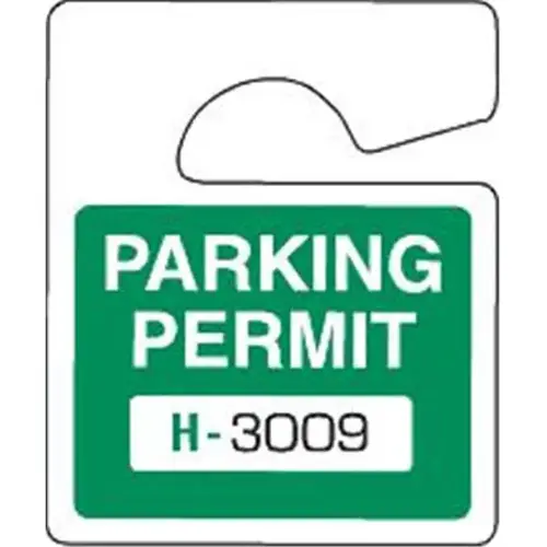 Non-Reflective Plastic Parking Permit Tag, Green Square, Small - pack of 100 Non-Reflective Plastic Parking Permit Tag, Green Square, Small - pack of 100