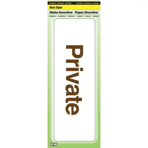"Private" Plexiglass Sign, 11" X 4" - pack of 5 "Private" Plexiglass Sign, 11" X 4" - pack of 5