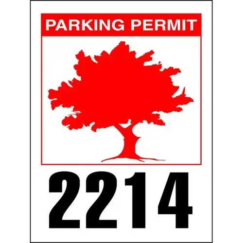 Parking Permit Window Stickers, Red Tree, 2-1/4 X 3 - pack of 100 Parking Permit Window Stickers, Red Tree, 2-1/4 X 3 - pack of 100