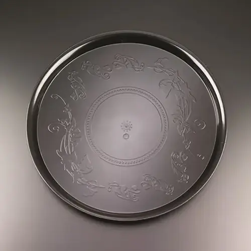 Clear/black Round Plastic Deli Mate Tray 18" - pack of 25 Clear/black Round Plastic Deli Mate Tray 18" - pack of 25