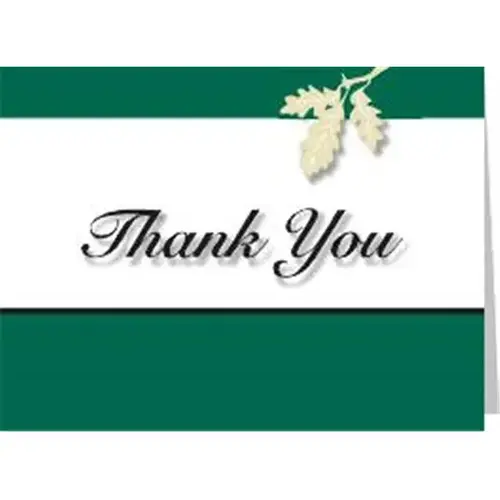 Personalized Card, Thank You/leaf Design, No Envelope Imprint - pack of 100 Personalized Card, Thank You/leaf Design, No Envelope Imprint - pack of 100