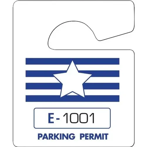 Non-Reflective Plastic Parking Permit Tags, Blue Star - pack of 100 Non-Reflective Plastic Parking Permit Tags, Blue Star - pack of 100