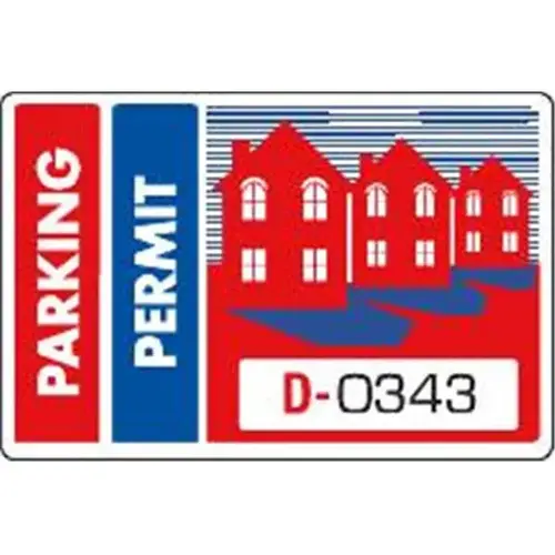 Parking Permit Window Stickers, Red/blue, 3 X 2 - pack of 100 Parking Permit Window Stickers, Red/blue, 3 X 2 - pack of 100