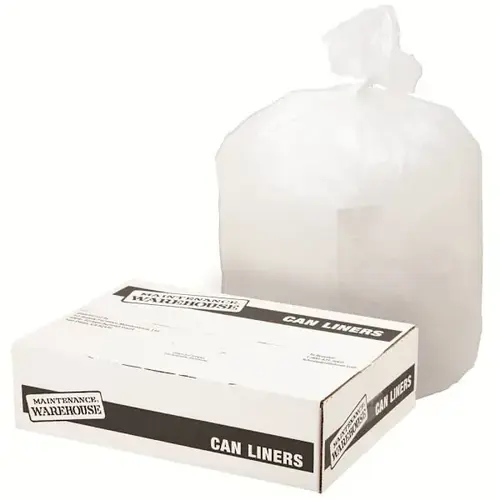 Can Liner 8-10 Gal. 6 Mic High-Density, Natural, 24" X 24" - pack of 1000 Can Liner 8-10 Gal. 6 Mic High-Density, Natural, 24" X 24" - pack of 1000