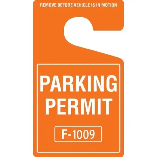 Plastic Parking Permit Tags, Orange, 2-3/4 X 4-3/4 - pack of 100 Plastic Parking Permit Tags, Orange, 2-3/4 X 4-3/4 - pack of 100