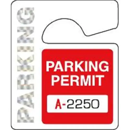 Hologram Plastic Parking Permit Tags, Red, 2 1/2 X 3 - pack of 100 Hologram Plastic Parking Permit Tags, Red, 2 1/2 X 3 - pack of 100