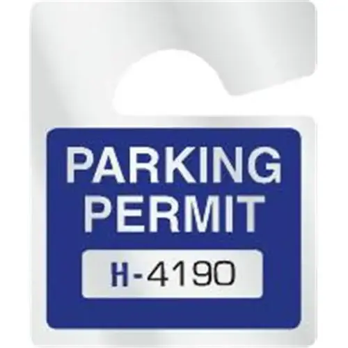 Plastic Parking Permit Tags, Reflective, Blue Square, Small - pack of 100 Plastic Parking Permit Tags, Reflective, Blue Square, Small - pack of 100