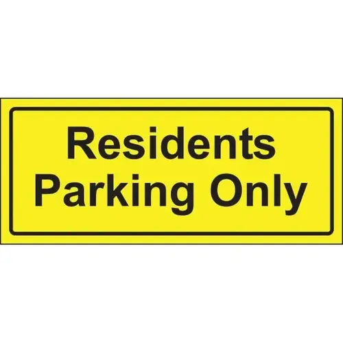 "Residents Parking Only" Plastic Sign, 14" X 6-1/4" - pack of 5 "Residents Parking Only" Plastic Sign, 14" X 6-1/4" - pack of 5