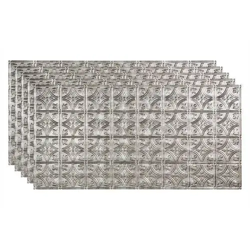 2 ftX4 ft Traditional #1 Glueup Ceiling Panel Crosshatch Silver - pack of 5 2 ftX4 ft Traditional #1 Glueup Ceiling Panel Crosshatch Silver - pack of 5