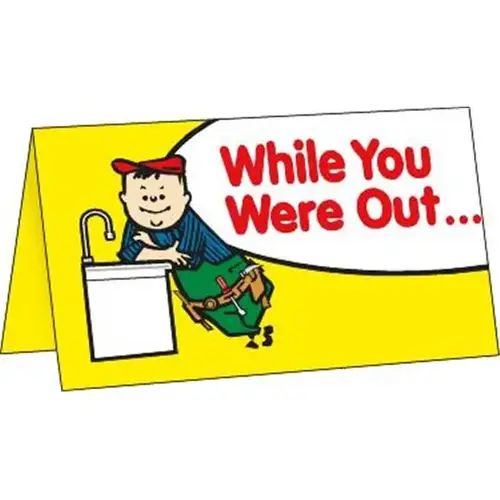 Maintenance Greeting Cards, While You Were Out, 5 X 3" - pack of 100 Maintenance Greeting Cards, While You Were Out, 5 X 3" - pack of 100