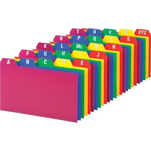 A-Z Poly Filing Index Cards 3"X5" Assorted - pack of 25 A-Z Poly Filing Index Cards 3"X5" Assorted - pack of 25