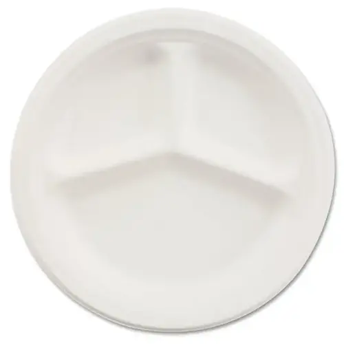 Paper White Paper Round Dinnerware 3-Compartment Plate - pack of 500 Paper White Paper Round Dinnerware 3-Compartment Plate - pack of 500