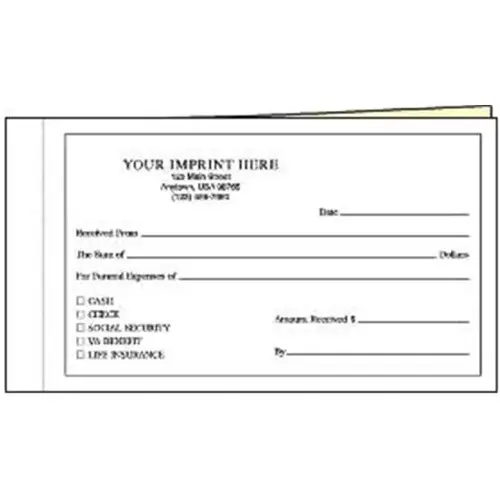 2-Part Funeral Services Receipts - pack of 100 2-Part Funeral Services Receipts - pack of 100
