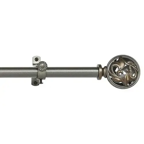 Buono Ii Decorative Rod And Finial Grace 28 To 48" Satin Nickel - pack of 6 Buono Ii Decorative Rod And Finial Grace 28 To 48" Satin Nickel - pack of 6