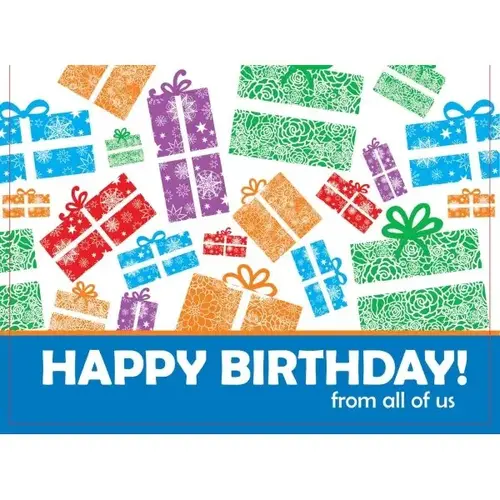 Personalized Greeting Card, Color Presents Design Envelope Imprint - pack of 50 Personalized Greeting Card, Color Presents Design Envelope Imprint - pack of 50