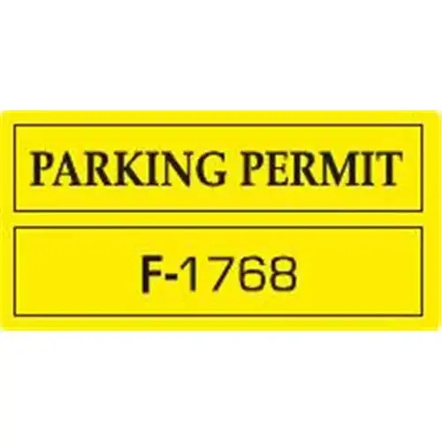 Parking Permit Bumper Stickers, Yellow, 3 X 1-1/2 - pack of 100 Parking Permit Bumper Stickers, Yellow, 3 X 1-1/2 - pack of 100