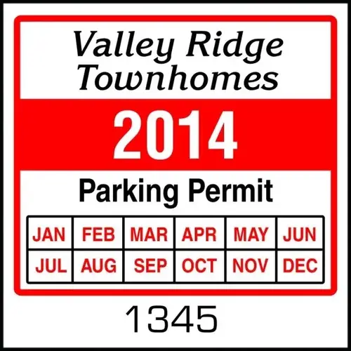 Custom Punch Out Parking Permit Static Cling, 3 X - pack of 100 Custom Punch Out Parking Permit Static Cling, 3 X - pack of 100