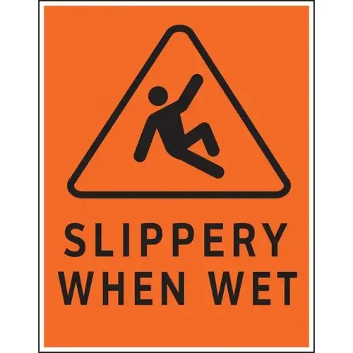 "Caution Slippery When Wet" Sign, Plastic, 16 X 20" - pack of 5 "Caution Slippery When Wet" Sign, Plastic, 16 X 20" - pack of 5