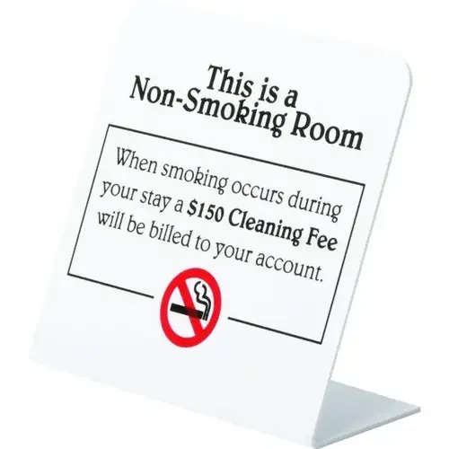 Non-Smoking Room Cleaning Fee Easel - pack of 50 Non-Smoking Room Cleaning Fee Easel - pack of 50