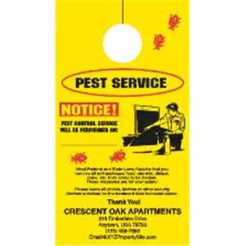 Pest Control Door Tags, 4-1/4 X 7-3/4" - pack of 100 Pest Control Door Tags, 4-1/4 X 7-3/4" - pack of 100