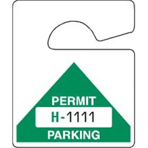 Non-Reflective Plastic Parking Permit Tag, Green Triangle, Small - pack of 100 Non-Reflective Plastic Parking Permit Tag, Green Triangle, Small - pack of 100