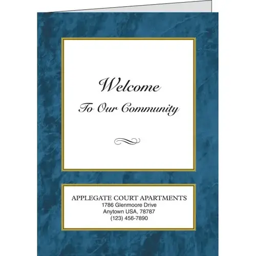Personalized Welcome Folders, Blue Marble - pack of 100 Personalized Welcome Folders, Blue Marble - pack of 100