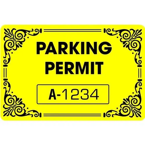 Parking Permit Window Stickers, Yellow, 3 X 2 - pack of 100 Parking Permit Window Stickers, Yellow, 3 X 2 - pack of 100